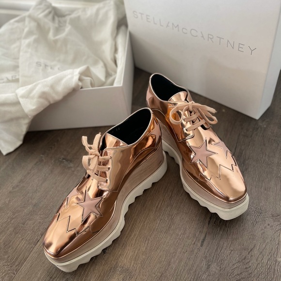 Stella McCartney RoseGold Metallic Stars Derbys - Picture 4 of 4